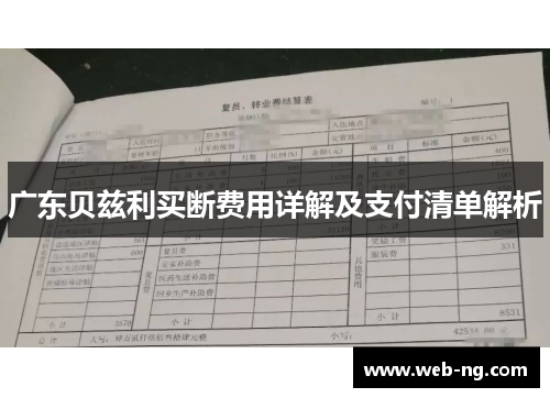 广东贝兹利买断费用详解及支付清单解析